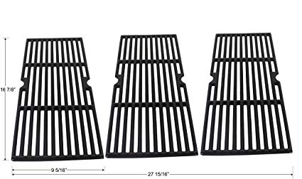 Grilling Corner Enamel Cast Iron Cooking Grate (3-Pack) for Charbroil 463420507, 463420508, 463420509, 463440109, Master Chef 85-3100-2, 85-3101-0, Kenmore 463420507, 461442513