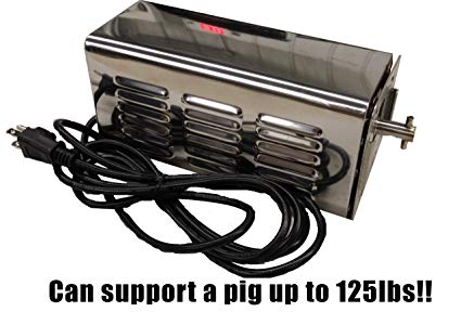 Heavy-duty Stainless Steel Spit Rotisserie Motor- Up to 125lbs